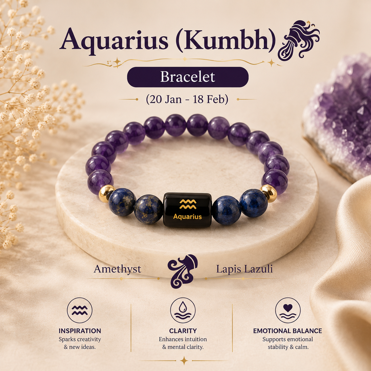 Aquarius Zodiac Bracelet