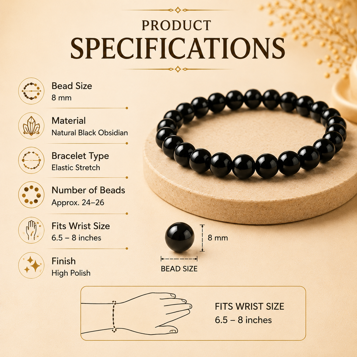 Black Obsidian Bracelet