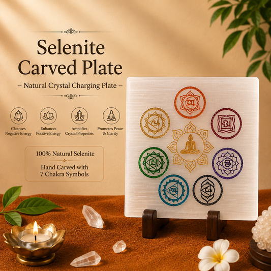 Selenite Carved Plate