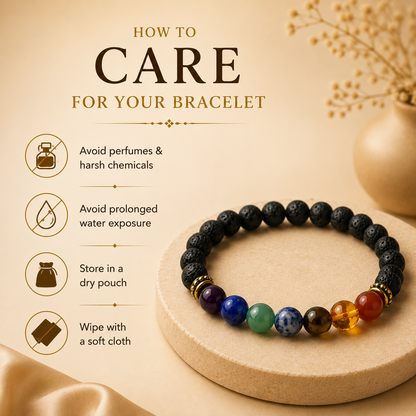 7 Chakra Lava Stone Bracelet