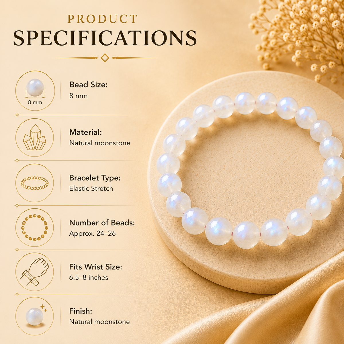 Natural Moonstone Bracelet