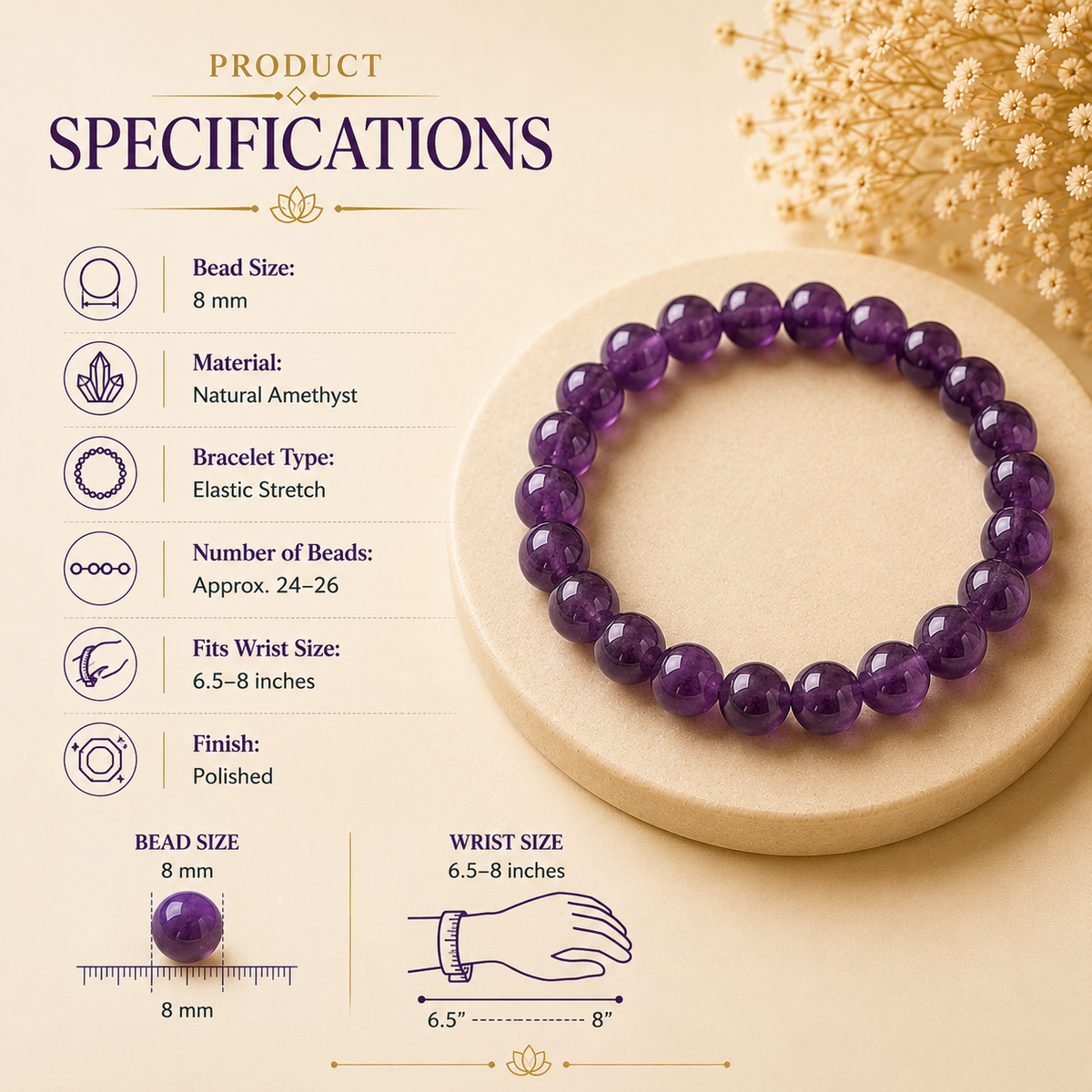 Amethyst Crystal Bracelet